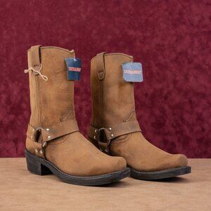Durango Women Harness Brown Leather Harness Moto Biker Mid Boots sz 8.5